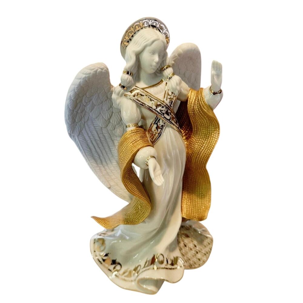 Lenox First Blessing Nativity Angel of Peace 24k Figurine 9.25” Box & Styrofoam